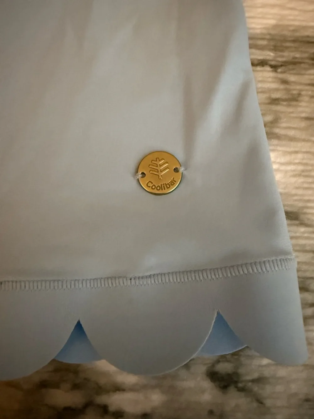 NWT Coolibar Light Blue Womens acropora Scallop Tank top w/built-in bra shirt XL - Picture 6 of 6
